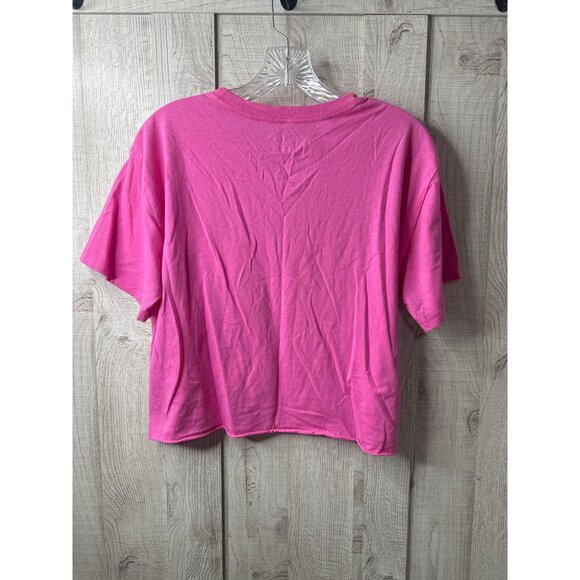 Cheetos Cheetah Flamin Hot Graphic Pink Crop Tee Shirt Womens Medium - Picture 2 of 6